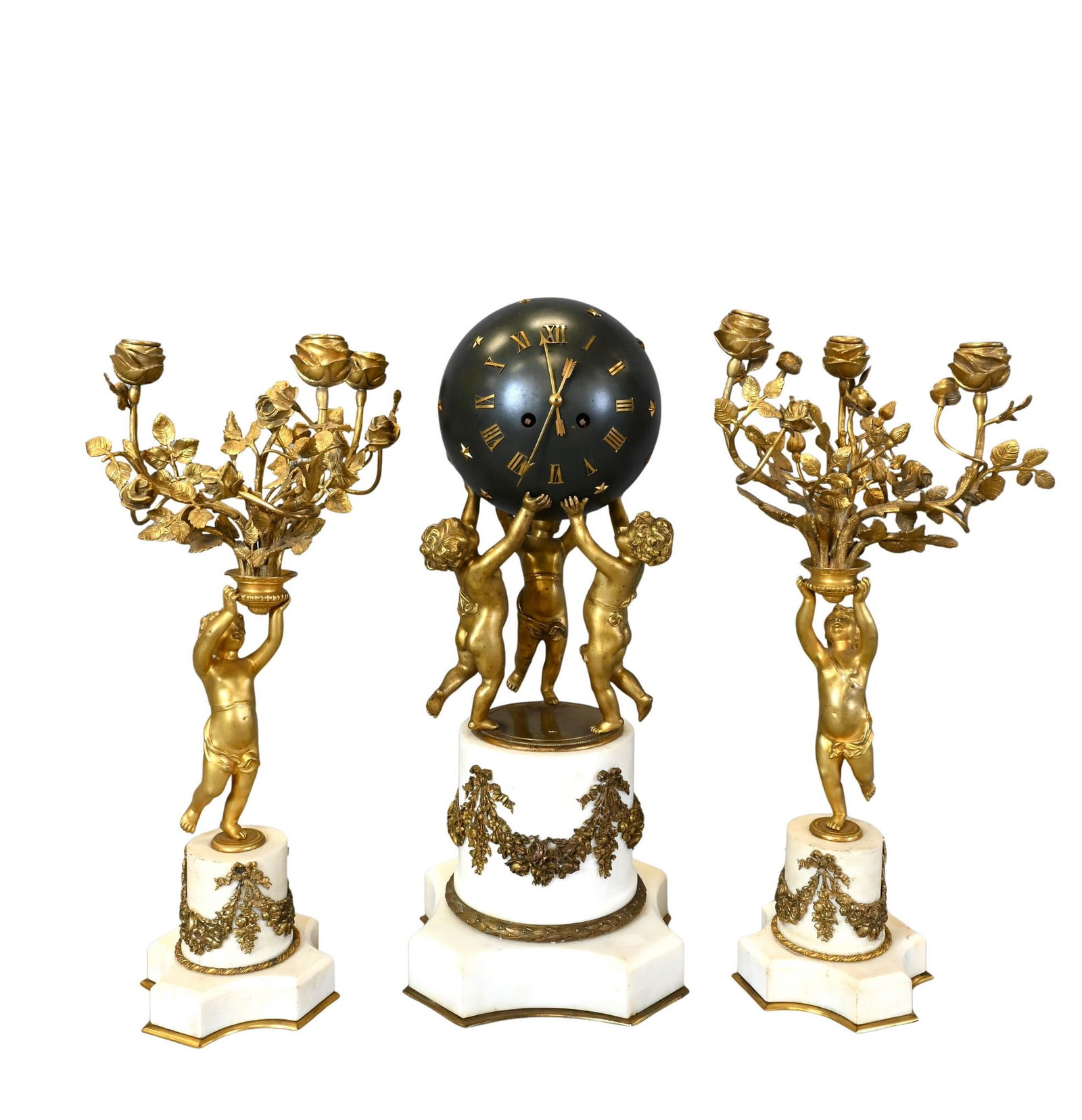 Gilt French Sphere Clock Set (1 of 13)
