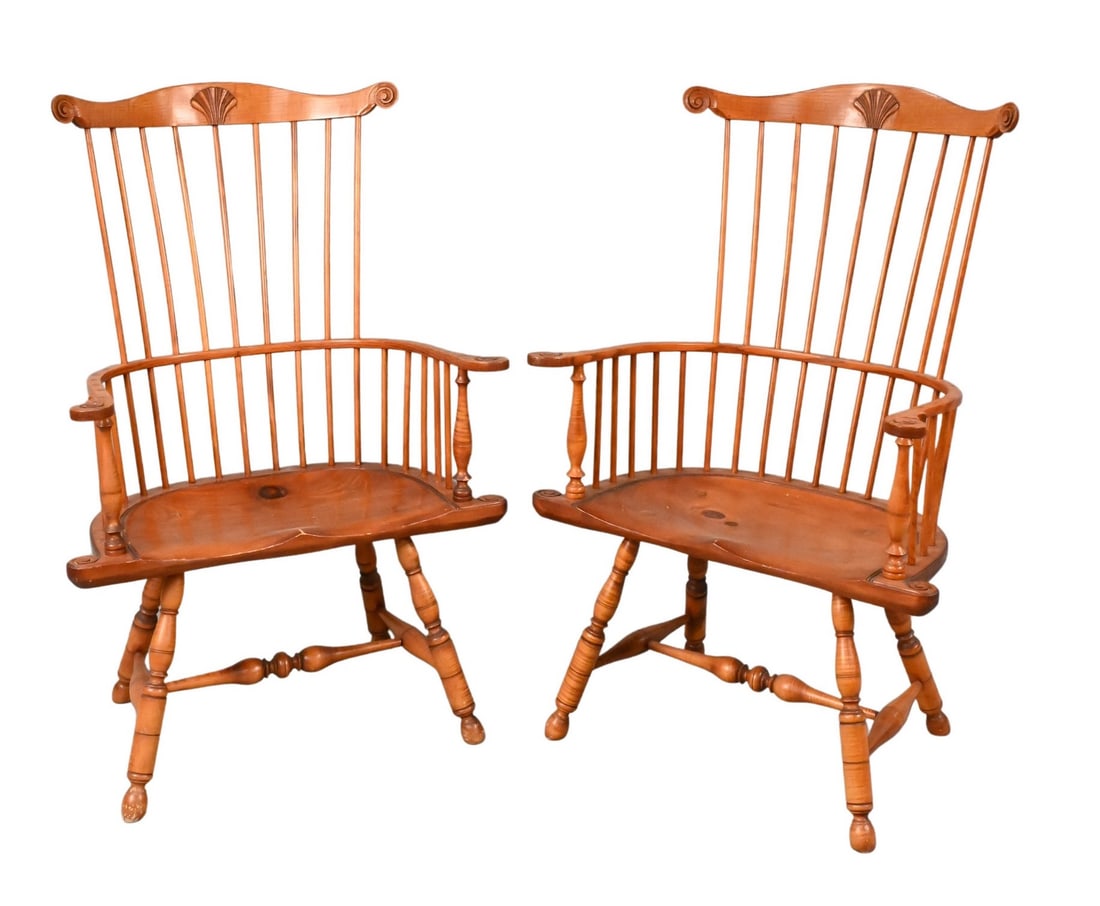 Pair of D.R. Dimes Windsor Style Armchairs (1 of 7)