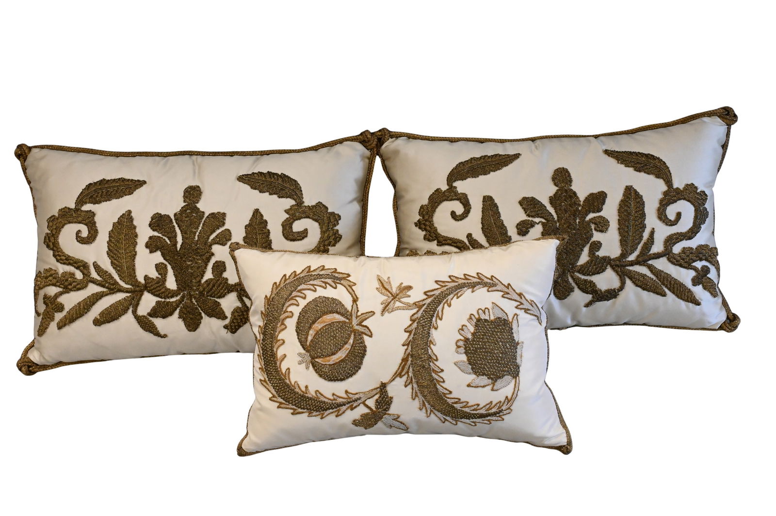 Set of Three Embroidered Turkish Lumbar Pillows (1 of 5)