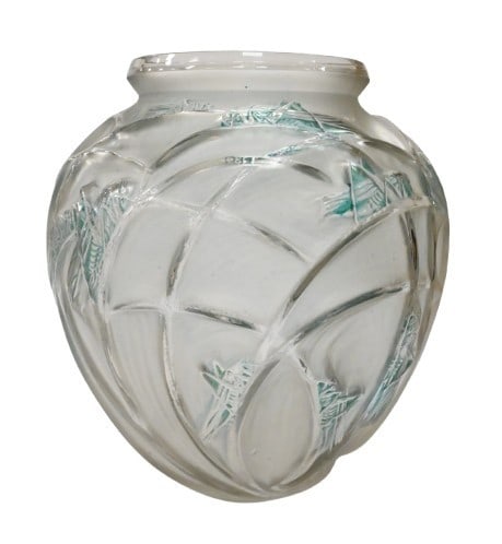 Rene Lalique “Sauterelles” Frosted Vase (1 of 6)