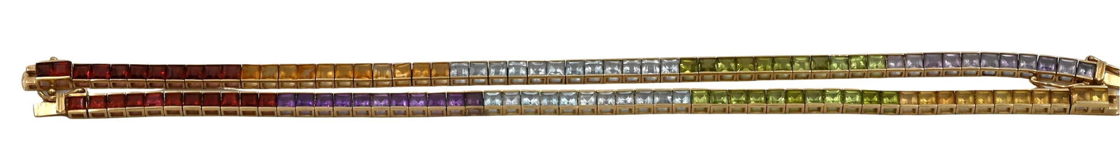 Two 14K Yellow Gold Multiple Color Stone Bracelets (1 of 7)