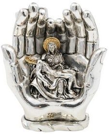 Weighted Sterling Silver Statue of Michelangelo's Pieta (The Deposition of Jesus) (1 of 5)