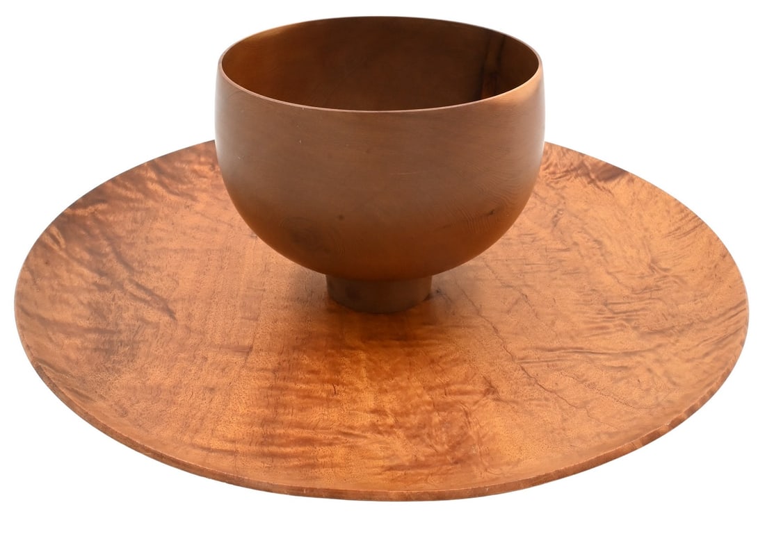 Two Bob Stocksdale (American 1913-2003) Hand Carved Pieces (1 of 6)