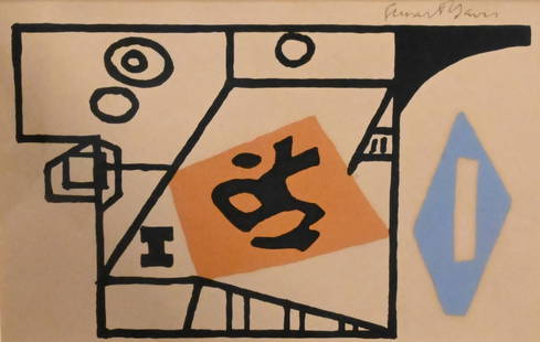 Stuart Davis (American 1892-1964): Stuart Davis (American 1892-1964) "Ivy League", 1953 Silkscreen, edition 132 Stamped signature upper right "Stuart Davis" 5 1/2" x 8 1/2" Provenance: Kennedy Galleries, Inc. New York, New York