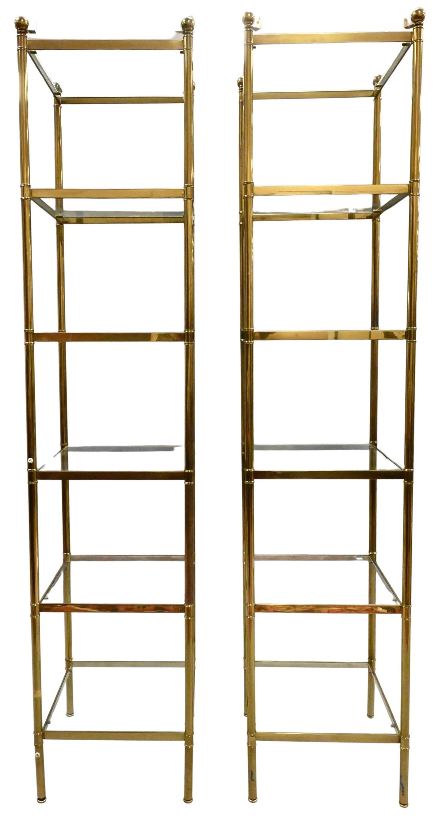 Pair of Neoclassical Brass Etageres (1 of 4)