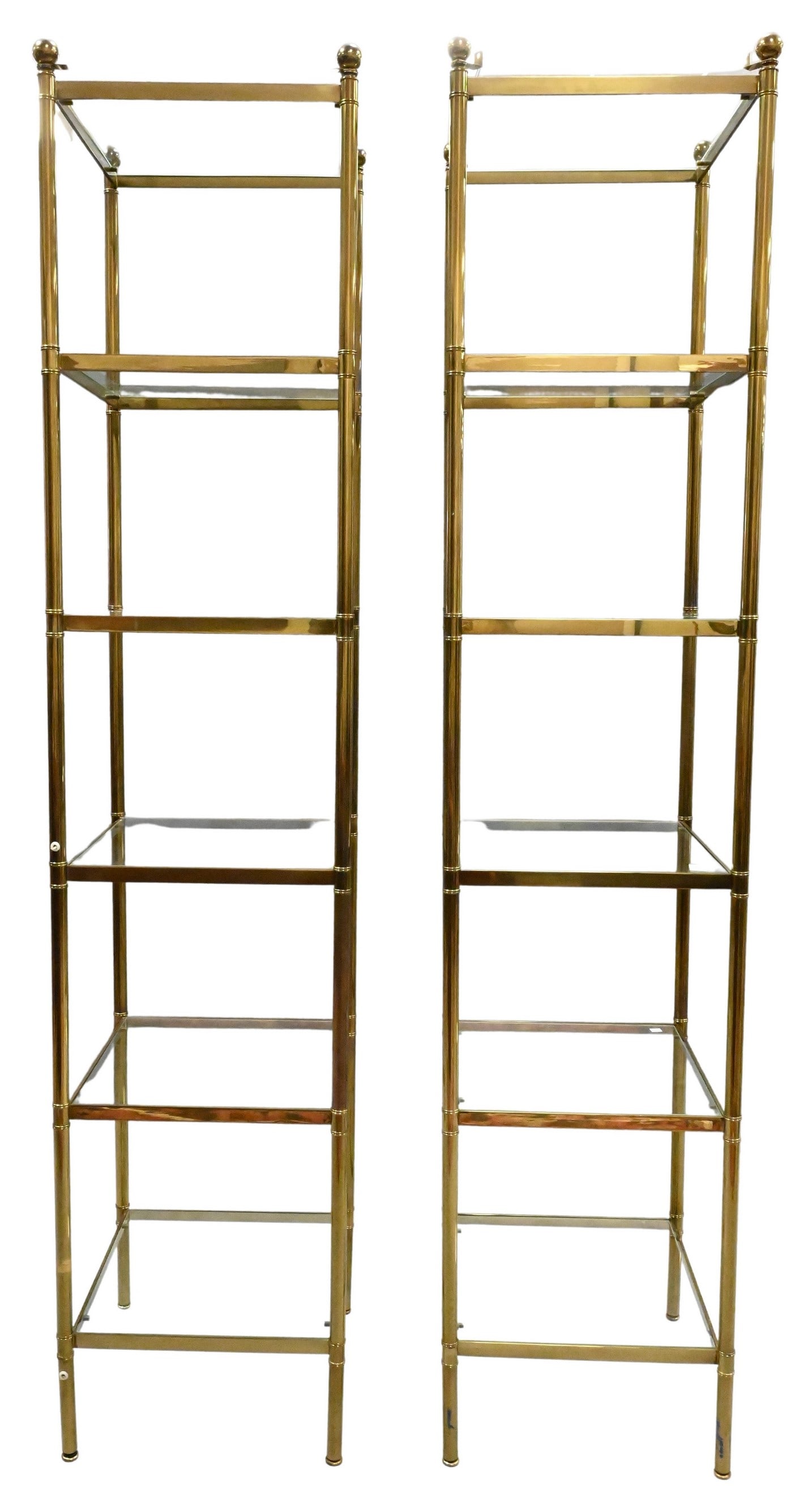 Pair of Neoclassical Brass Etageres (1 of 4)