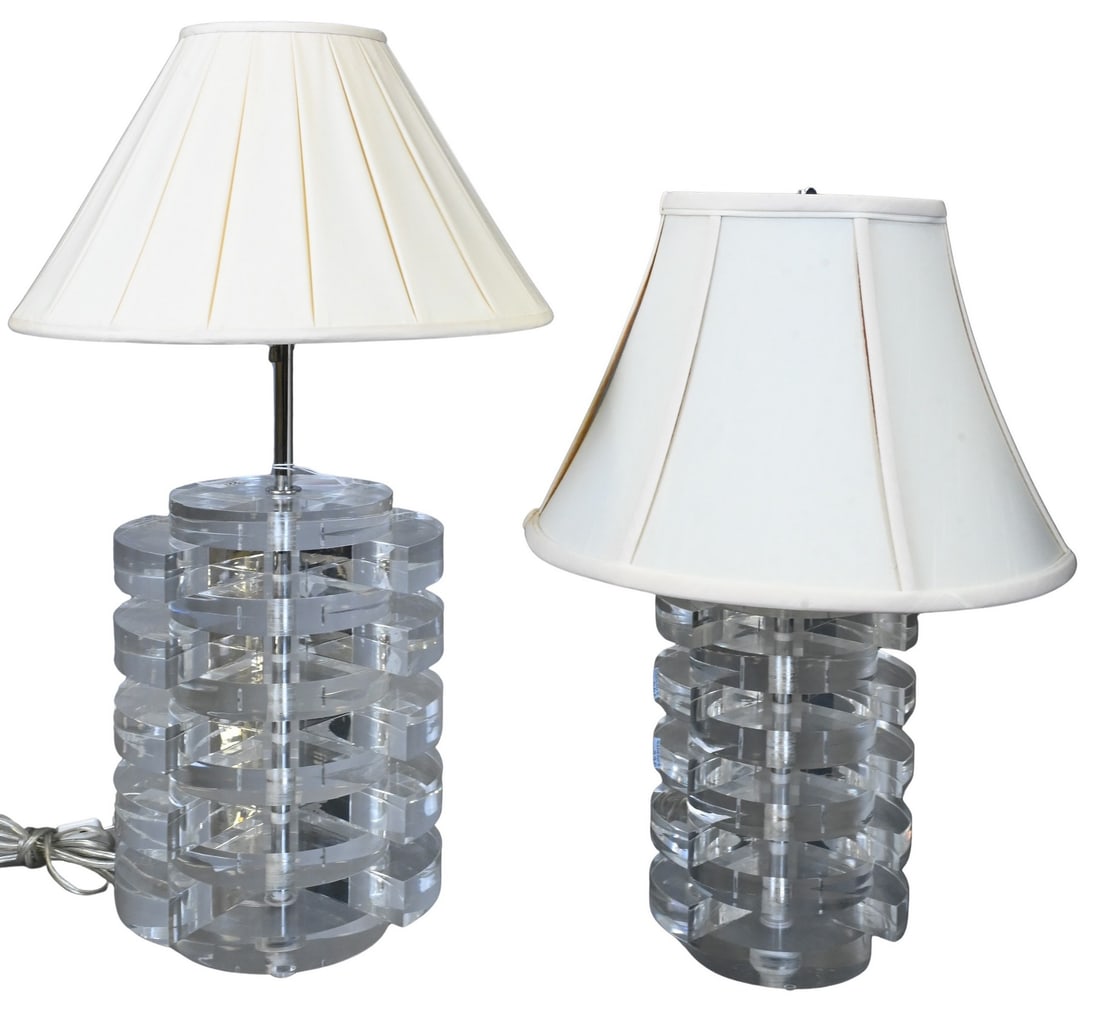 Two Karl Springer Mid-Century Modern Lucite Table Lamps (1 of 5)