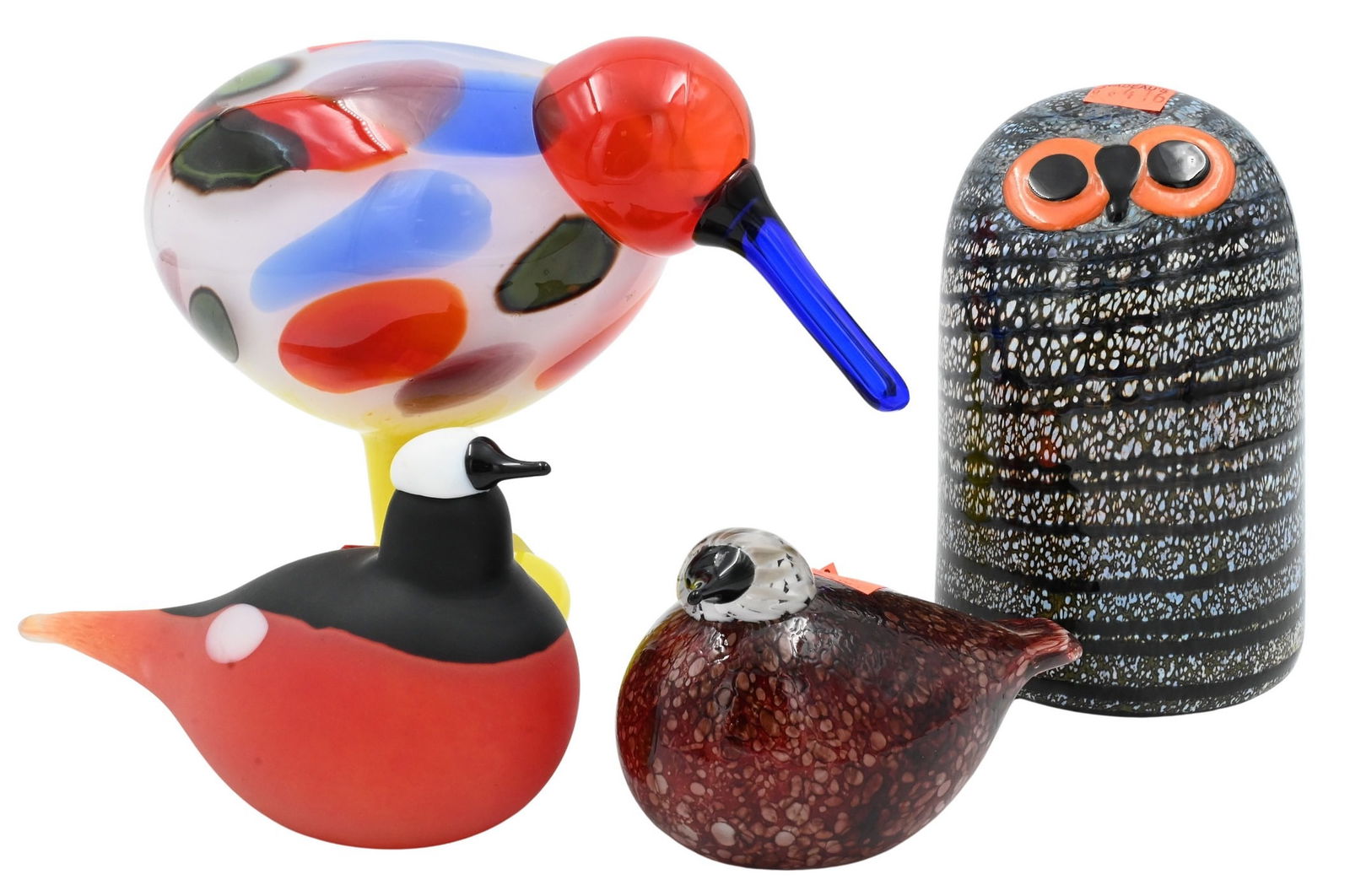 Four Oiva Toikka (Finnish 1931-2019) Art Glass Birds (1 of 11)
