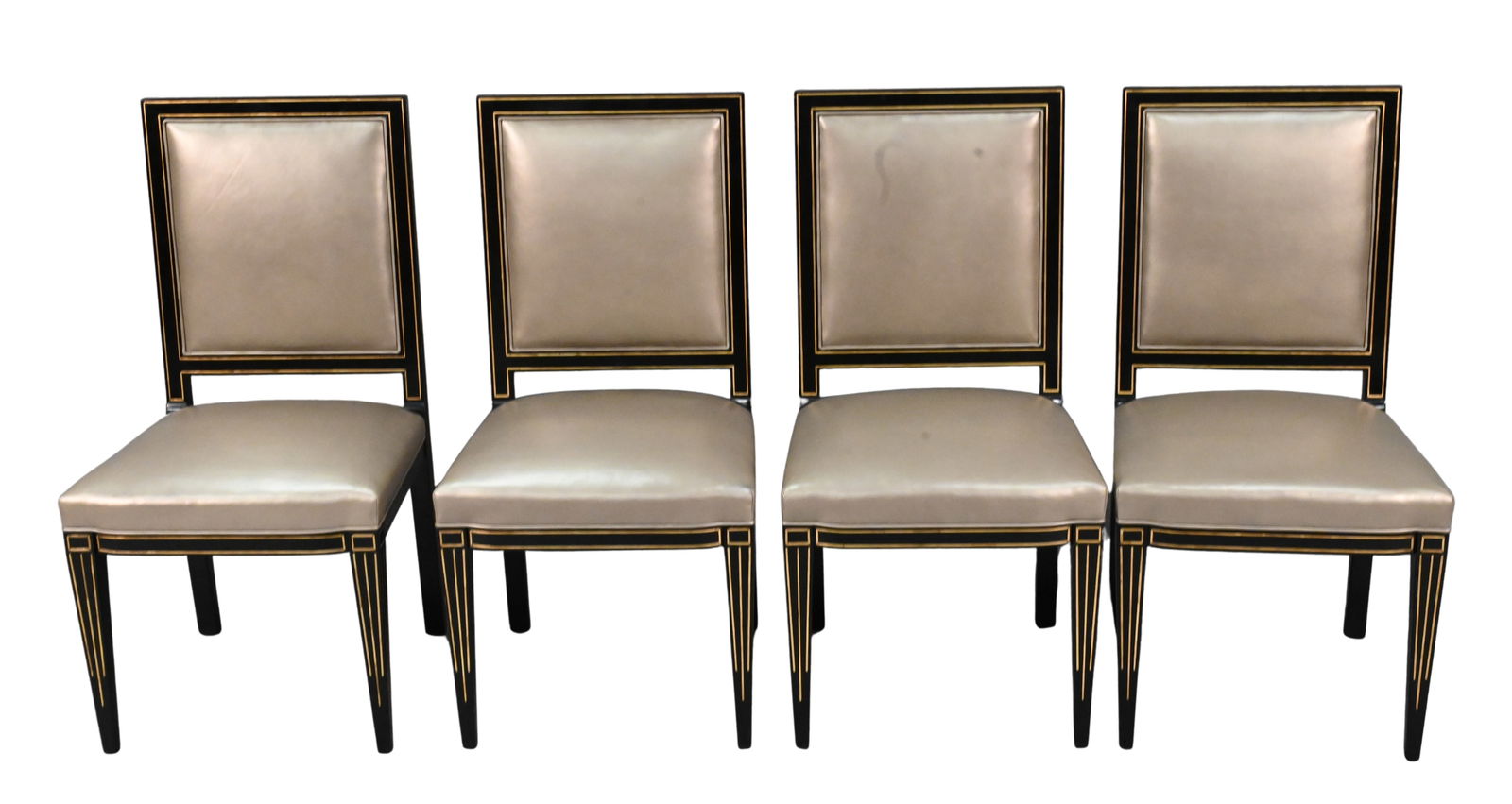 Set of Four Custom Upholstered Mahogany Dining Chairs (1 of 5)