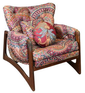 Adrian Pearsall for Craft Associates Two Walnut Wingback Armchair: Adrian Pearsall for Craft Associates Two Walnut Wingback Armchair height 32 inches, width 31 inches