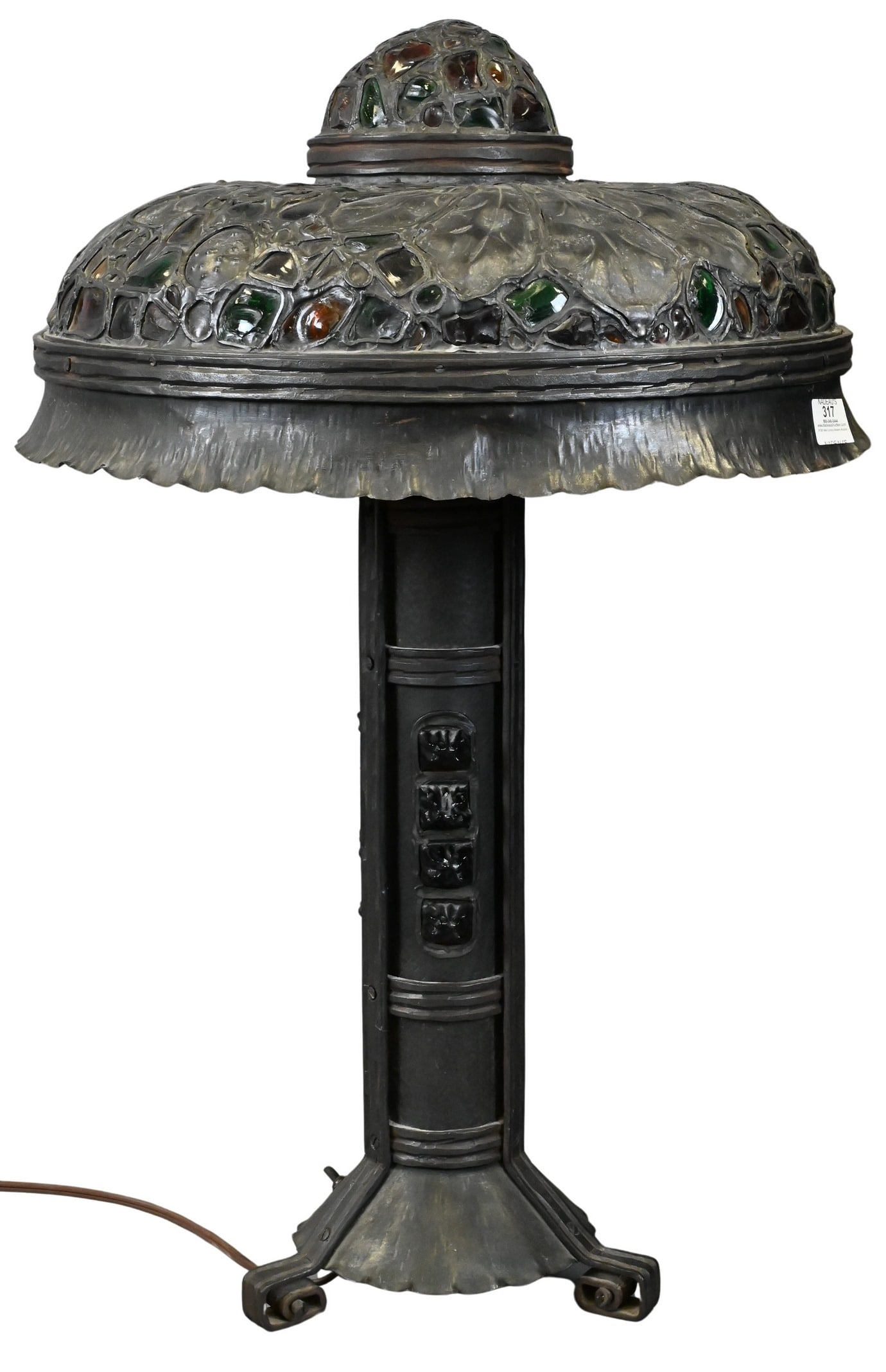 Austrian Style Jeweled Metal Glass Lamp (1 of 7)