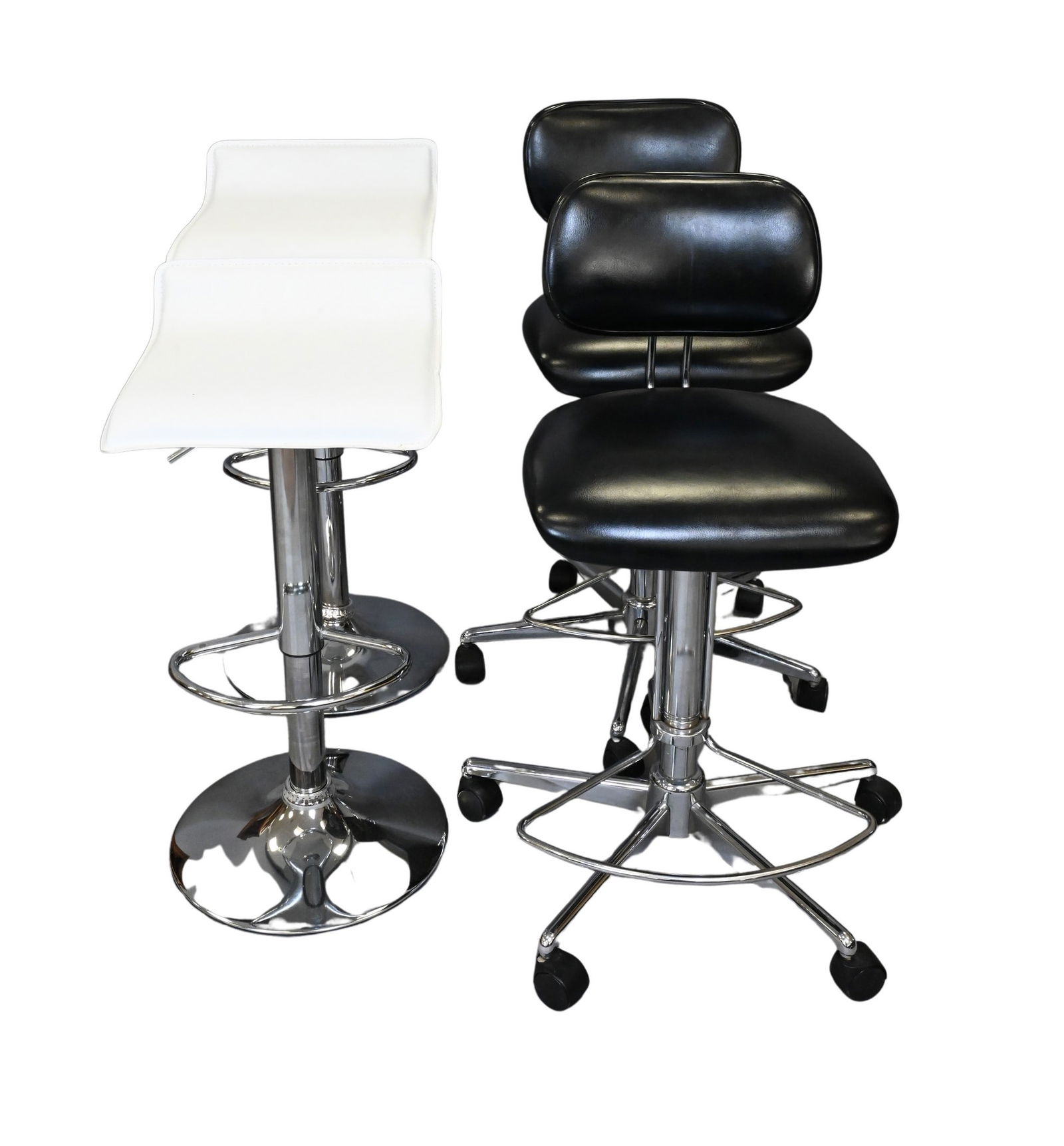 Two Pairs of Contemporary Swivel Barstools (1 of 4)