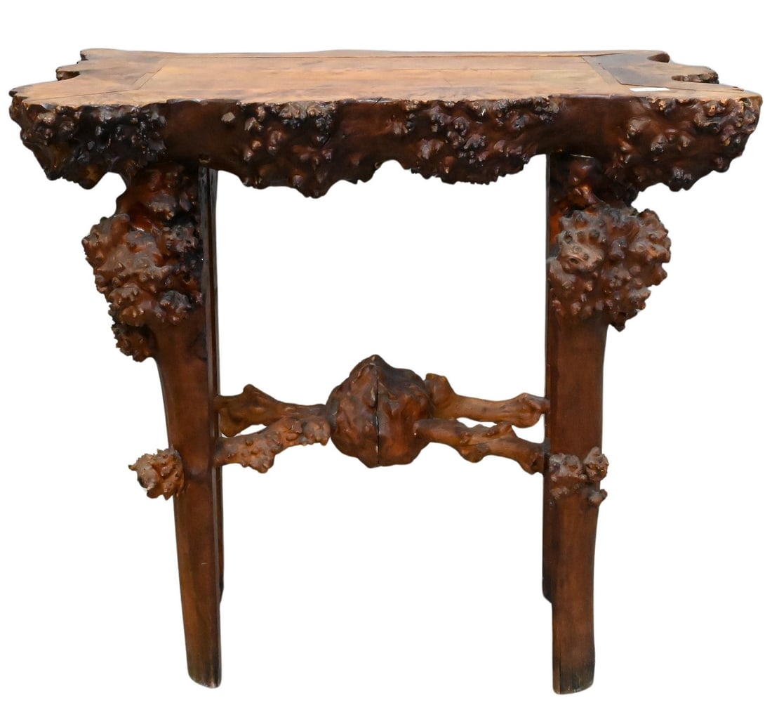 Root Wood/Burl Wood Carved Side Table (1 of 5)