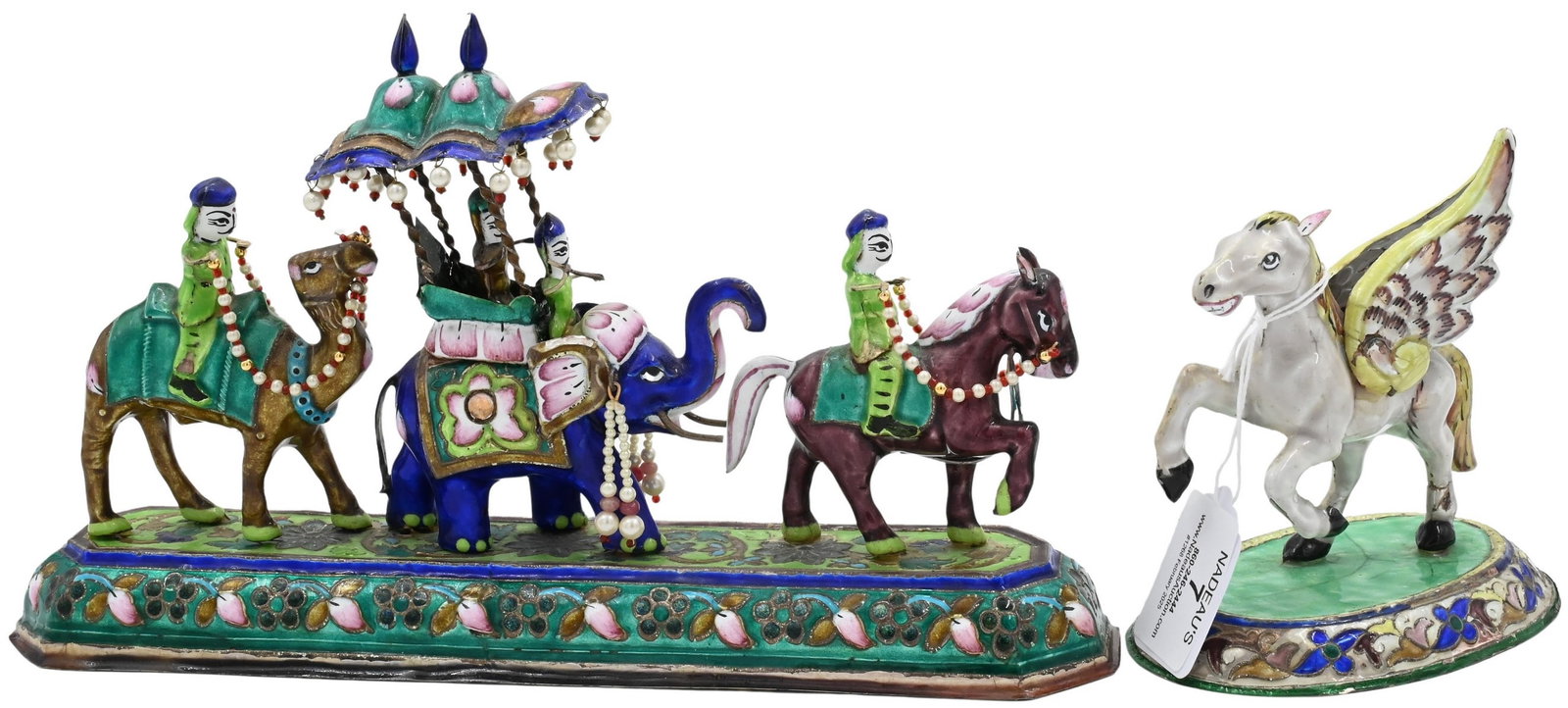 Two Piece Indian Silver Enamel Meenakari Lot (1 of 6)