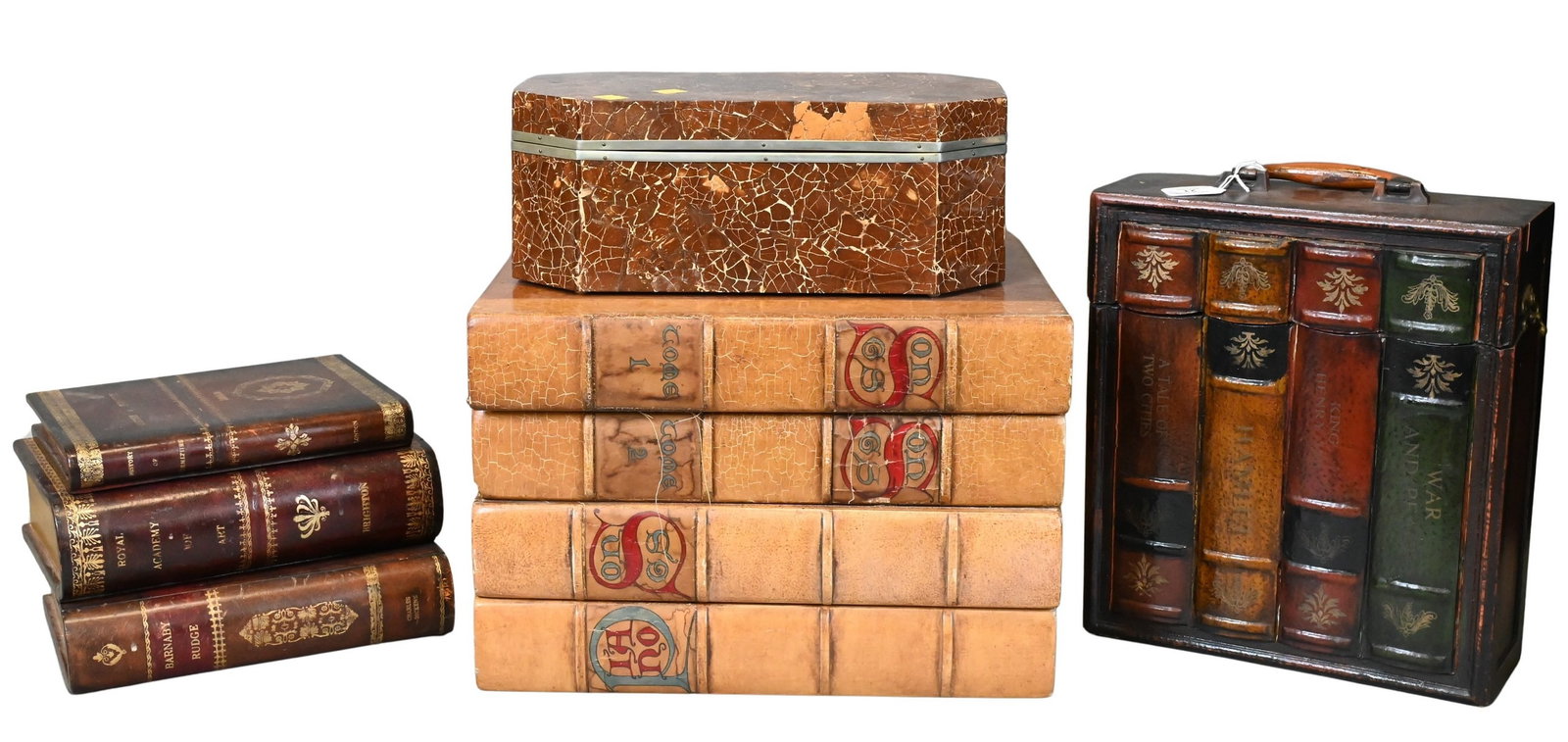 Seven Piece Group of Faux Book Boxes (1 of 4)