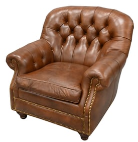 Hancock and Moore Leather Upholstered Club Chair