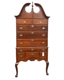 Benchmade Cherry Mahogany Chippendale Style Two Part Highboy