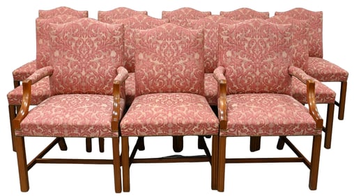 Set of 12 William Tillman Chippendale Style Dining Chairs