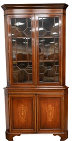 Mahogany Inlaid Corner Cabinet