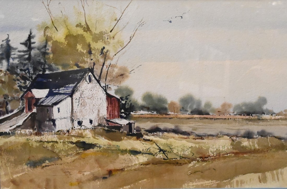 William Welch (American 1947-2018): William Welch (American 1947-2018) "Stone Barn", 1982 Watercolor on paper 14" x 21 1/2" sight size Condition: overall good condition