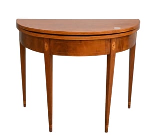 Federal Mahogany Demilune Game Table