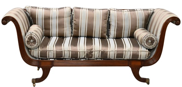 David Salmon Mahogany Regency Style Upholstered Sofa