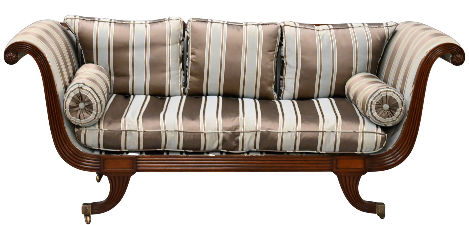 David Salmon Mahogany Regency Style Upholstered Sofa (1 of 6)