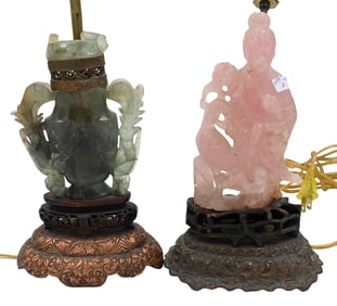 One Chinese Quartz Table Lamps