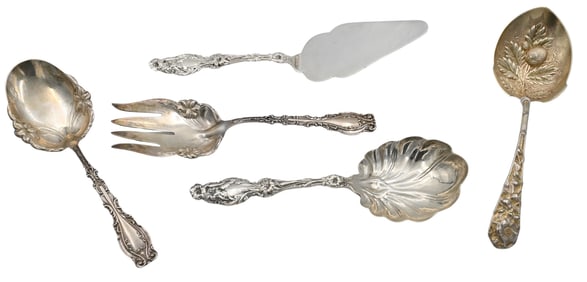 Five Piece Lot of Sterling Silver Serving Pieces