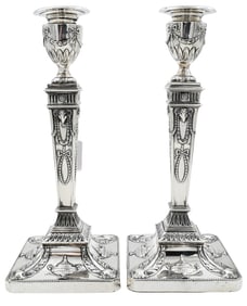 Pair of Ellis Jacob Greenberg Weighted Sterling Silver Candlesticks (Birmingham)