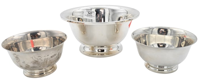 Three Sterling Silver Bowls