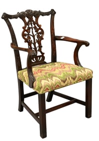 Custom Bench Made Chippendale Style Armchair
