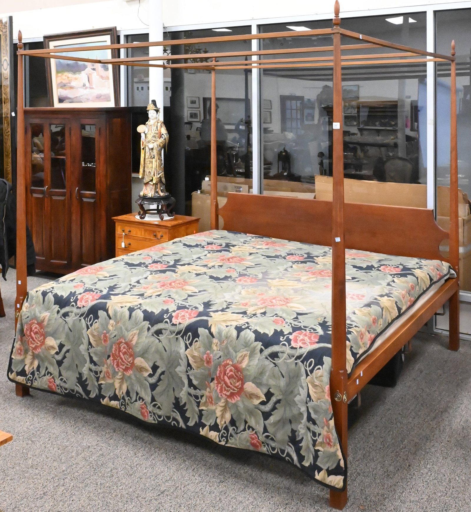 Eldred Wheeler Cherry King Size Canopy Bed: Eldred Wheeler Cherry King Size Canopy Bed height 85 inches, width 80 inches, depth 85 inches