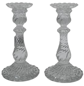 Pair of Baccarat Crystal Candlesticks