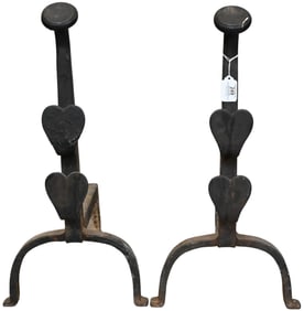 Pair of Primitive Iron Andirons