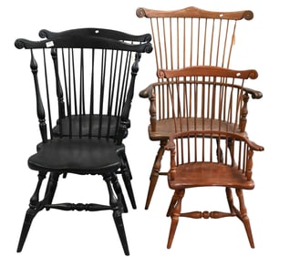 Grouping of Four Windsor Chairs