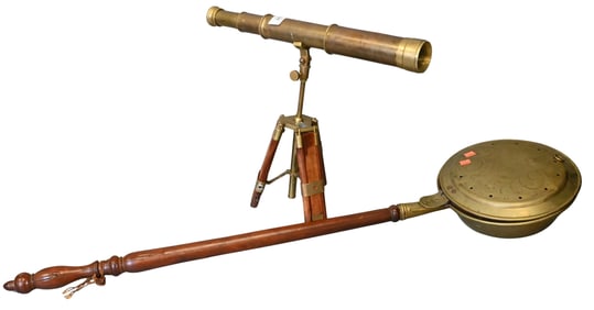 Two Piece Brass Antique Lot