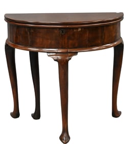 George II Mahogany Demilune Games Table