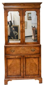 Burlwood Two Part Cabinet