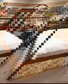 Queen Size Custom Mahogany Four Post Bed having Arched Canopy