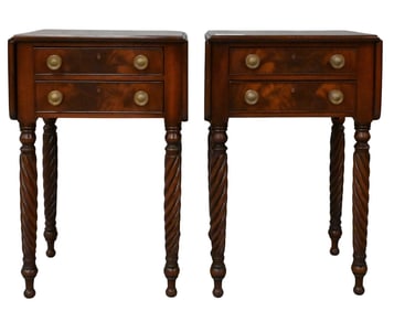 Pair of Mahogany Two Drawer Stands