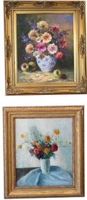 Two Framed Floral Pieces