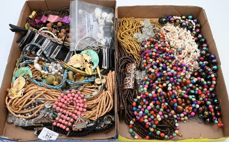 Two Tray Lots of Costume Jewelry