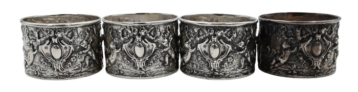 Four Sterling Silver Napkin Rings