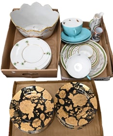 Three Tray Lots of Contemporary Porcelain Dinnerware