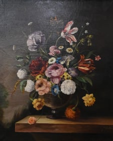 Dutch Style Still Life of Flowers in a Vase