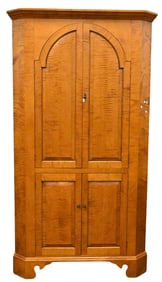 Custom / Benchmade Tiger Maple Corner Cabinet