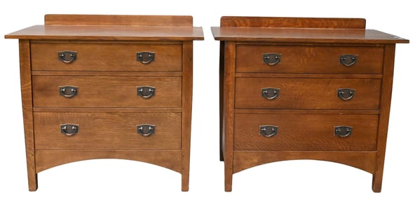 Pair of Stickley Mission Oak Nightstands