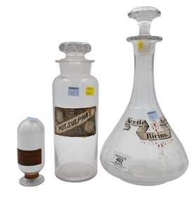 Apothecary Lot of Various Glass Containers