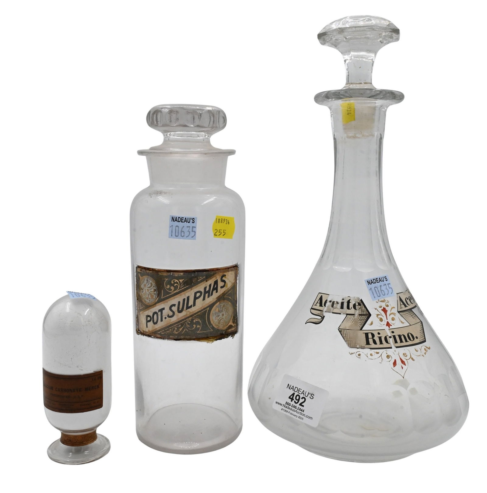 Apothecary Lot of Various Glass Containers (1 of 10)